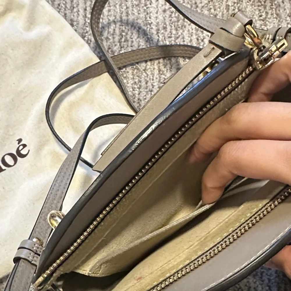 Chloe beige leather and suede pixie round Crossbody Bag - Picture 5 of 9